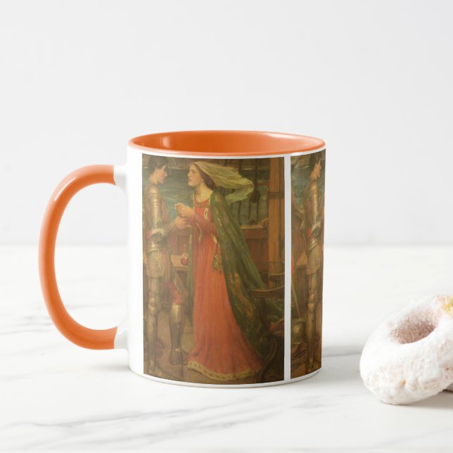 Caneca Tristan e Isolde por John William Waterhouse (Com Donut)