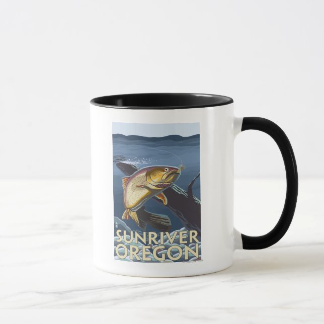 Caneca Troço De Pesca De Trutas - Sun River, (Direita)