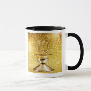 Caneca Troféu Dourado do número 10
