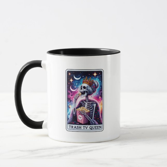 Caneca Trog de Cartão Queen Tarot na TV de lixo (Esquerda)