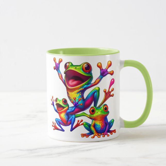 Caneca Trois grenouilles joyeuses aux couleurs éclatantes (Direita)