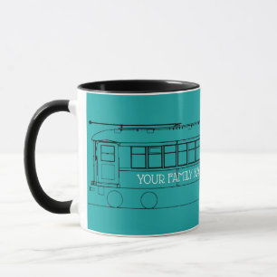 CANECA TROLLEY TRAIN STREETCAR PRETO SUA COR