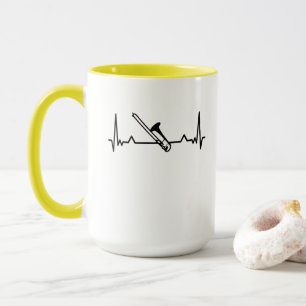 Caneca Trombone Music Heartbeat Dons Engraçados