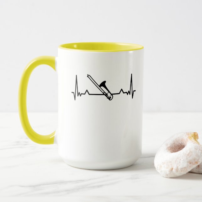 Caneca Trombone Music Heartbeat Dons Engraçados (Com Donut)