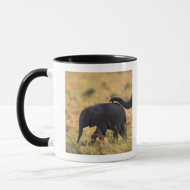 Caneca Tronco de prole tocante do elefante, Kenya, (Esquerda)