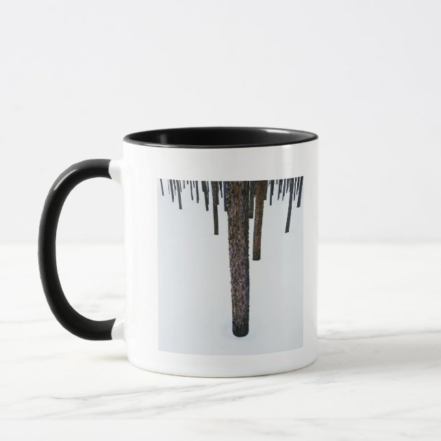 Caneca Troncos de árvore na neve (Esquerda)
