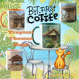 Caneca Tropical Beach Scene Mug