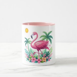 Caneca Tropical/Flórida rosa flamingo