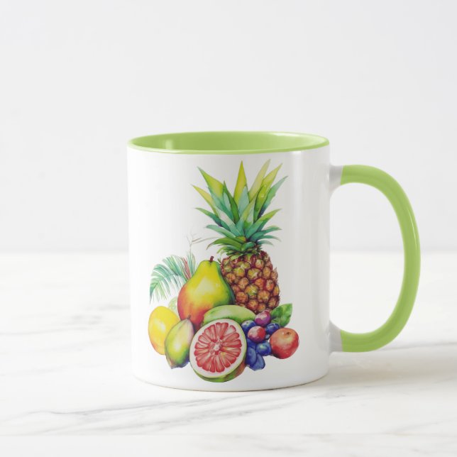 Caneca Tropical Fruit Collage (Direita)