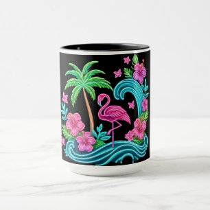 Caneca Tropical Neon Flamingo