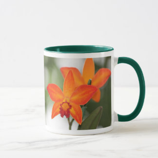 Caneca Tropical Orange Orchid Ringer Mug