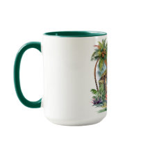 Tropical Paradise Watercolor Mug Hawaiian Edition