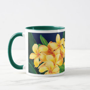Caneca Tropical Paraíso Plumeria Caça De Dois Tons