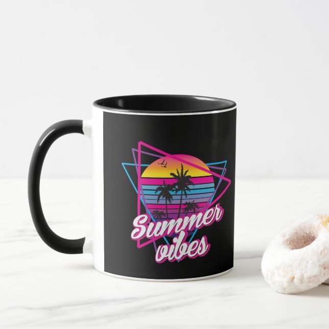 Caneca Tropical Sunset Summer Vibes Café Mug (Com Donut)
