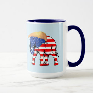 Caneca Trump Bad Hair Elephant 15 oz Ringer Mug, ZSSG