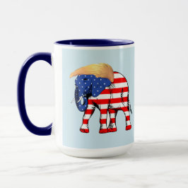 Caneca Trump Bad Hair Elephant 15 oz Ringer Mug, ZSSG