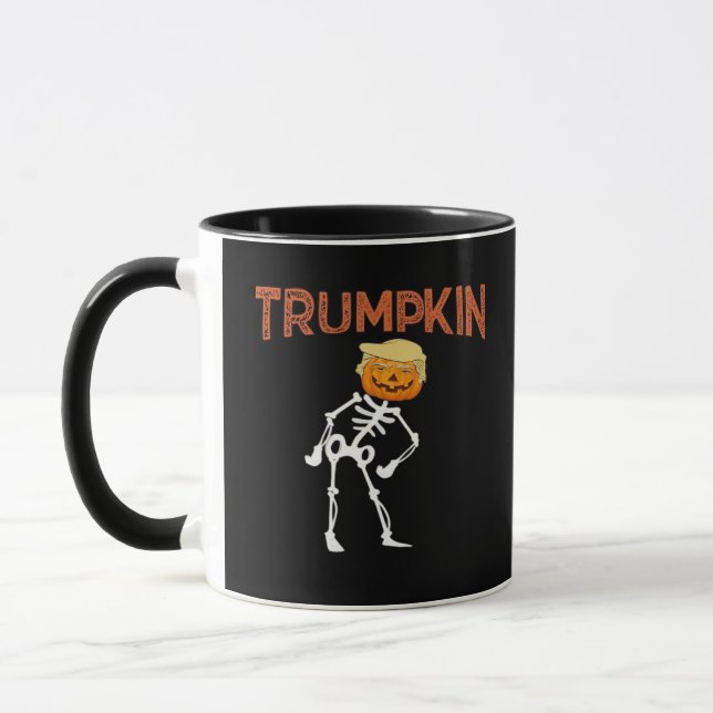 Caneca Trumpkin Halloween Engraçado Clássico (Esquerda)