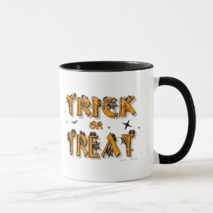 Caneca Truque ou tratamento - Caneta Ringer Mug de 2 lado