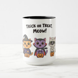 Caneca Truque ou Tratar Gatos de Miau
