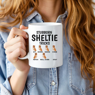 Caneca Truques de Sheltie Teimoso, Shetland Sheepdog Engr