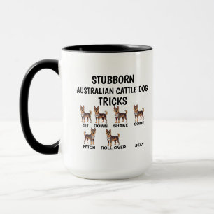 Caneca Truques teimosos do cão de gado australiano, engra