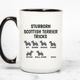 Caneca Truques teimosos do Terrier Escocês, engraçado esc