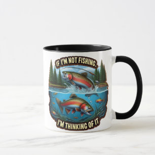 Caneca Truta Arco-Íris Um Peixe Vibrante Salta Da Água