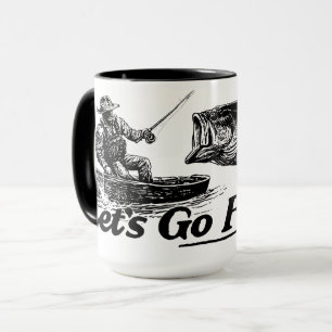 Caneca Truta de Pesca do Vamos de Nome Personalizado