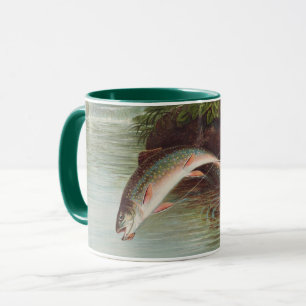 Caneca Truta-de-riacho Saltando por S.A. Kilbourne Peixe 