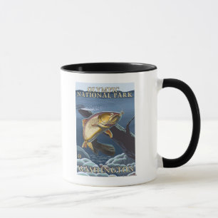 Caneca Truta que pesca o secção transversal 4