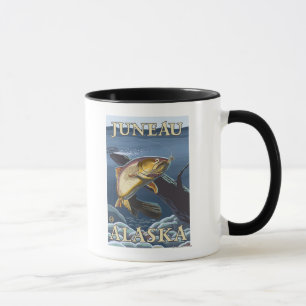 Caneca Truta que pesca o secção transversal - Juneau,