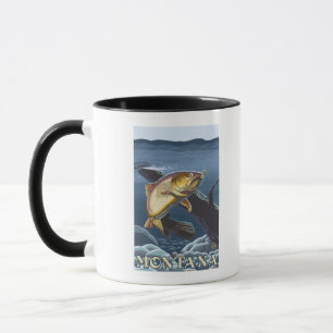 Caneca Truta que pesca o secção transversal - Montana