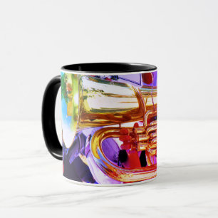 Caneca Tuba Brilhante em Perspectiva Inclinada Banda de M