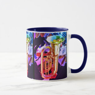 Caneca Tuba Brilhante Perspectiva Inclinada Banda de Meta