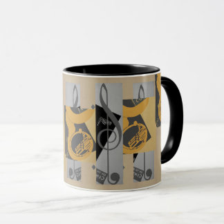 Caneca Tuba E Notas De Música