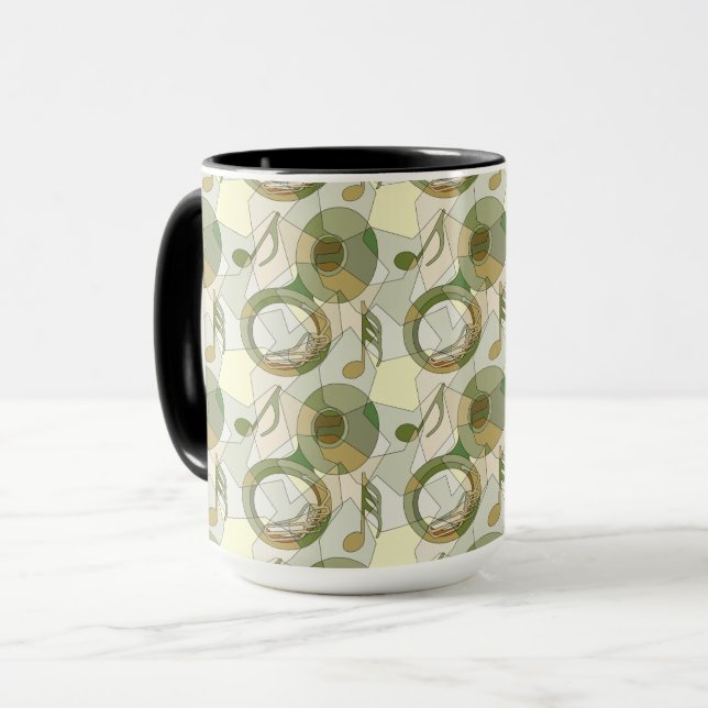 Caneca Tuba Music Note Fragments Mug (Frente Esquerda)