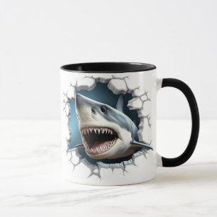 Caneca Tubarão numa parede