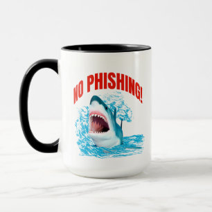 Caneca Tubarão Sem Phishing Divertido