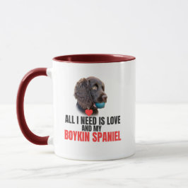 Caneca Tudo o que Preciso é Amor e Meu Presente Boykin Sp