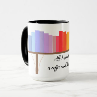 Caneca Tudo o que Preciso é Café e Livros