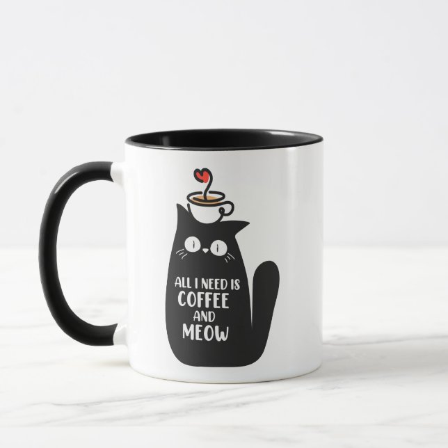 Caneca Tudo o que Preciso é Café e Meow (Esquerda)