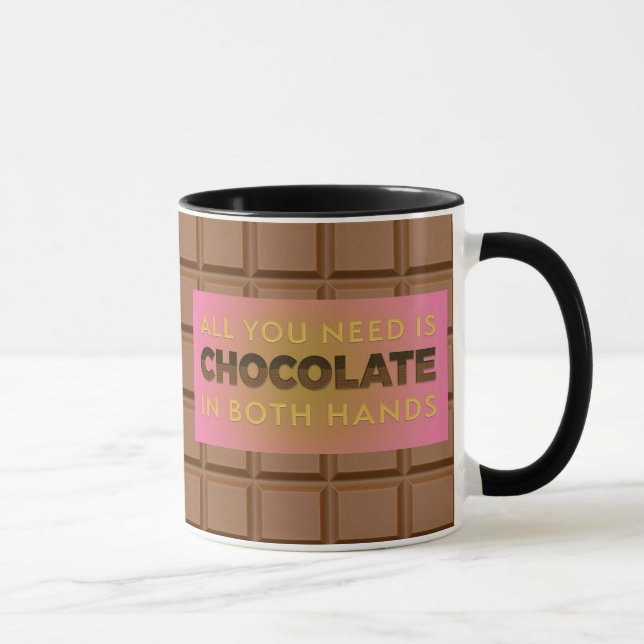 Caneca Tudo o que você precisa é chocolate Mug de café hu (Direita)