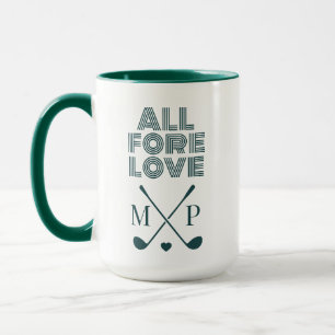 Caneca Tudo pela Frente Monograma Moderno Verde Escuro