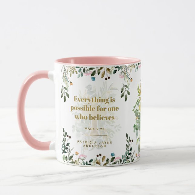 Caneca Tudo Possível Para Quem Acredita No Mark 9:23 (Esquerda)