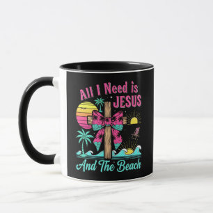 Caneca Tudo Que Preciso É Jesus E A Praia