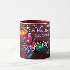 Caneca Tudo que você precisa é amor e uma Abstrato de art