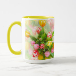 Caneca Tulip buquê in vintage look - arte floral