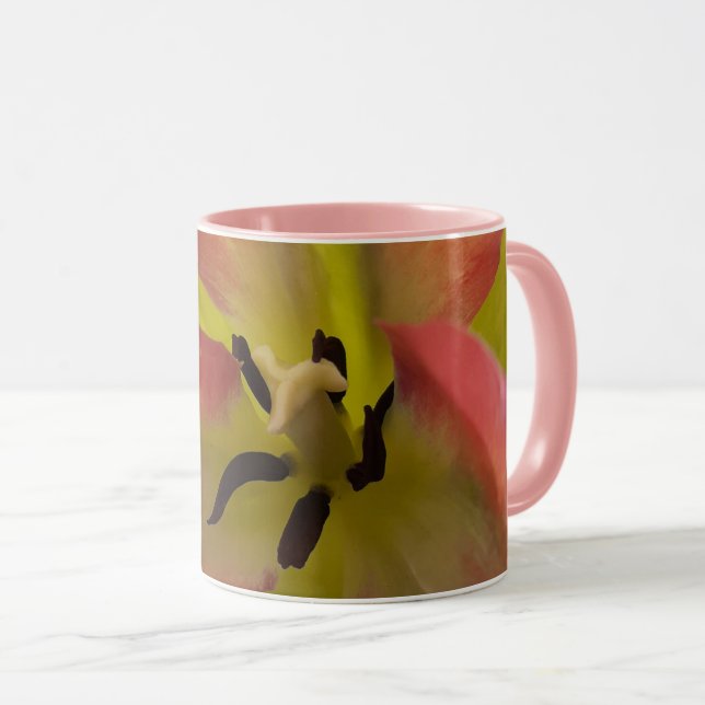 Caneca Tulipa Rosa e Amarela (Frente Esquerda)