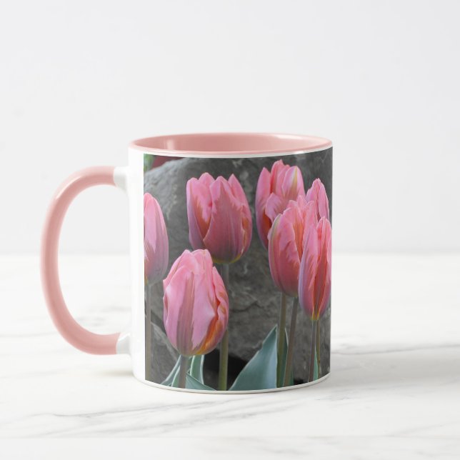 Caneca Tulipas de primavera rosa (Esquerda)