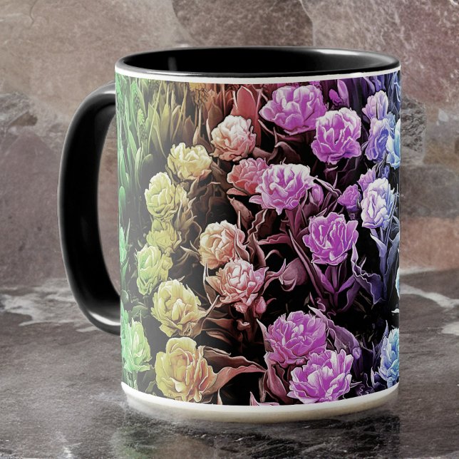 Caneca Tulipas do Arco-Íris (Criador carregado)